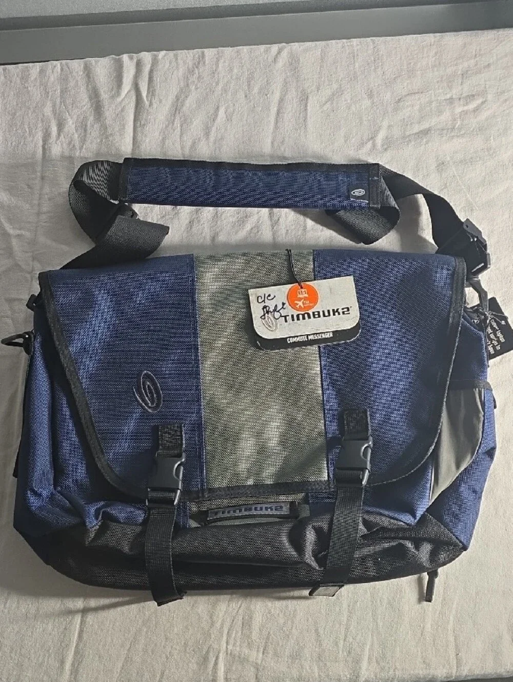 Timbuk2 Navy and Gray Messenger Bag with Black Accents